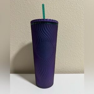 Starbucks Spring 2025 Purple /Blue/Teal waves tumbler with Straw. New-Never used
